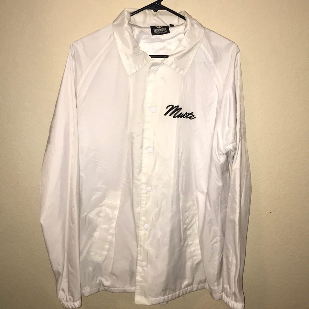 White reflective windbreaker